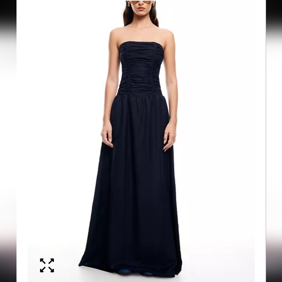 Lioness Dresses & Skirts - Lioness Blue Lush Strapless Linen-Blend Maxi Dress